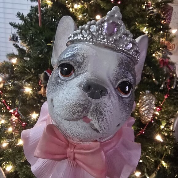 Humane Society French Bulldog Frenchie Princess Pink Tiara Valentine Figurine 12 - Picture 5 of 7